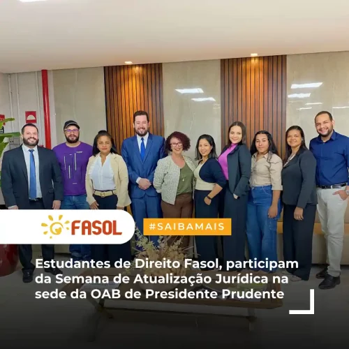 Estudantes de Direito Fasol, participam da Semana de Atualização Jurídica na sede da OAB de Presidente Prudente.opti